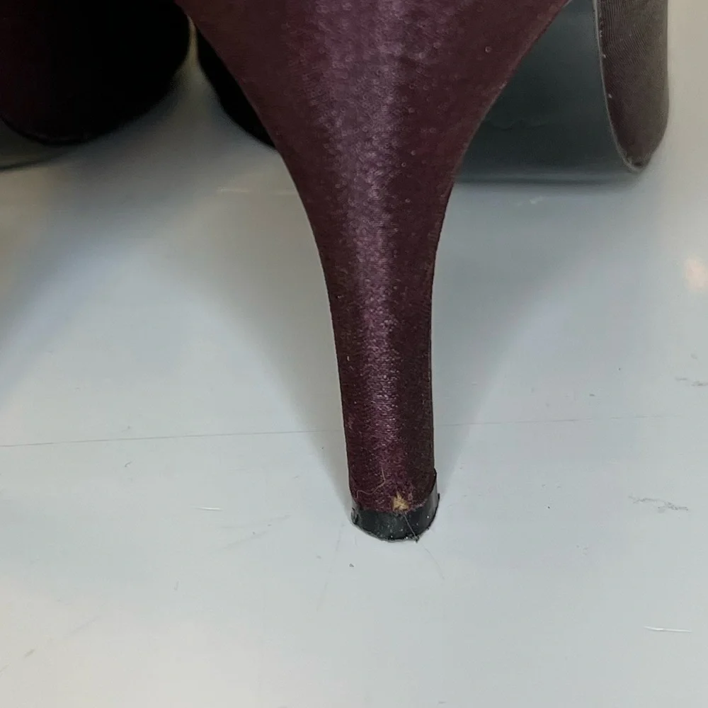 Nina Plum Colored Peep Toe Pumps